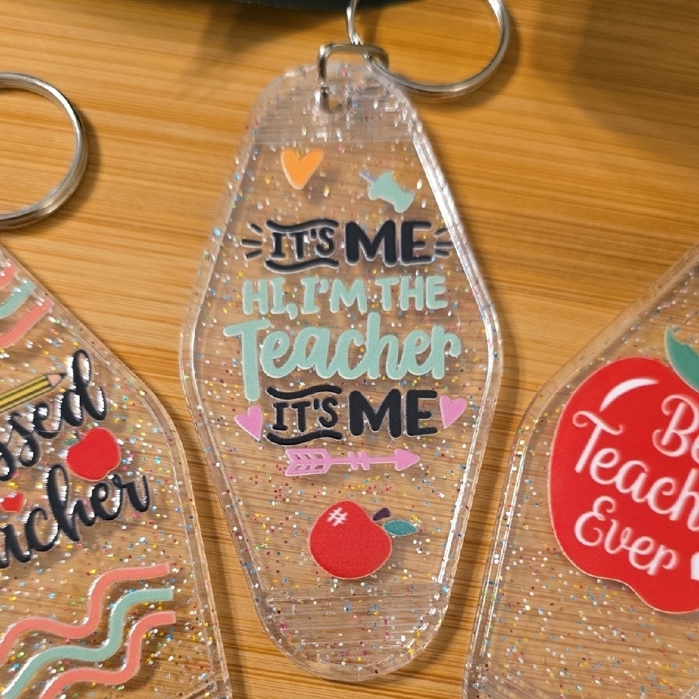 Teacher Keychain Set with Fun Designs - Picture 3 of 4